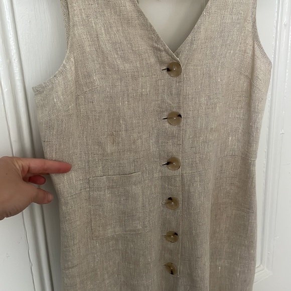 Paloma Wool Alana Linen Button front Jumpsuit EU sz 40 (8 US) *beige, not blue* - Picture 4 of 9